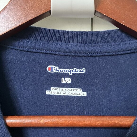 Champion T-shirt Dress Womens L Navy Blue Logo Athleisure Comfy - Picture 5 of 9